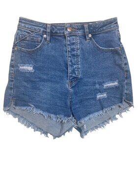 WE THE FREE CRVY Button-Fly High-Rise Denim Jean Shorts - Size 27